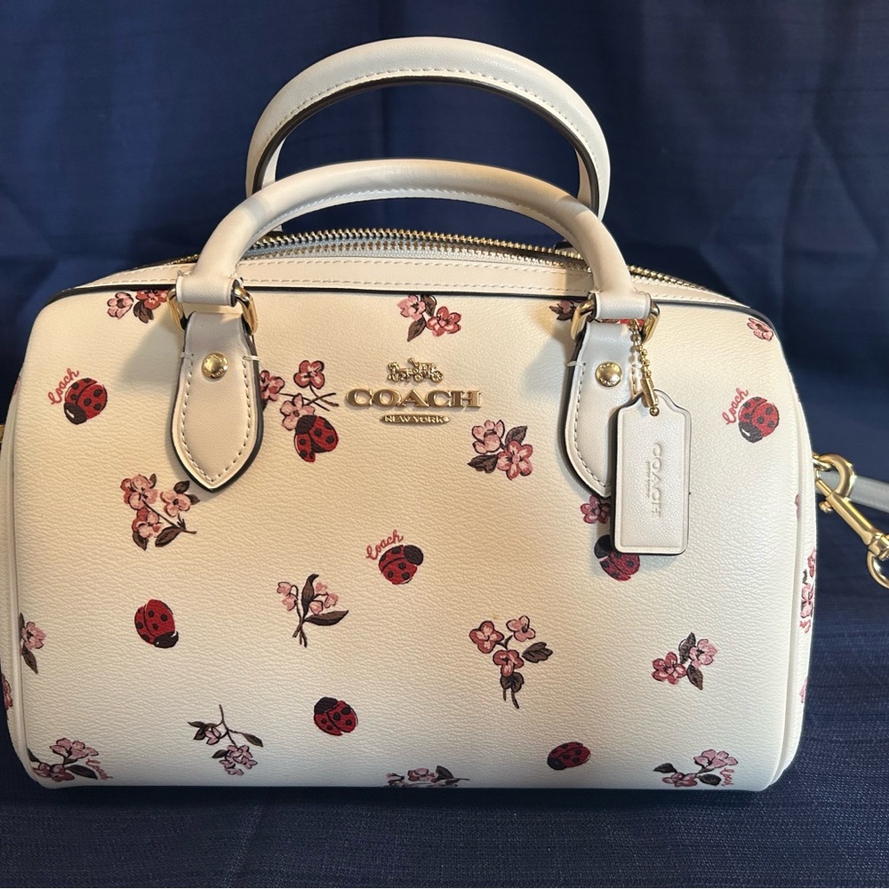 Rowan Satchel Bag With Ladybug Floral Print